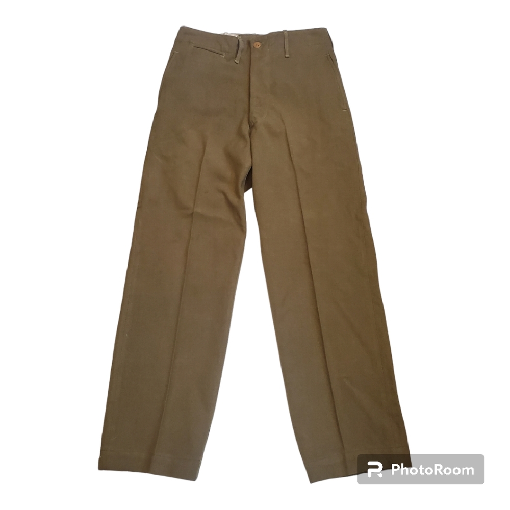 VTG  50s Wool Olive Green US Military Army Field Trousers Size 30X32  Pa…